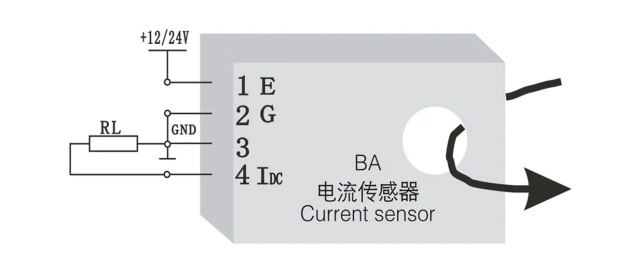 Dimension
	



Wiring

Cable Wiring of BA Series Current Transducer with DC Current Output	
Cable Wiring of BA Series Current Transducer with DC Voltage Output


Installation

Screw fixed installation

On the bottom panel of the cabinet, choose a suitable place to open two threaded holes corresponding to the position of the fixed hole of the installed sensor; After placing the sensor, install the positioning screw	
Din Rail installation

Choose a suitable place to install the standard DIN35mm rail,and install the BA sensor on the rail.